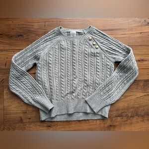 Abercrombie Kids Light Gray Button-Detail Sweater